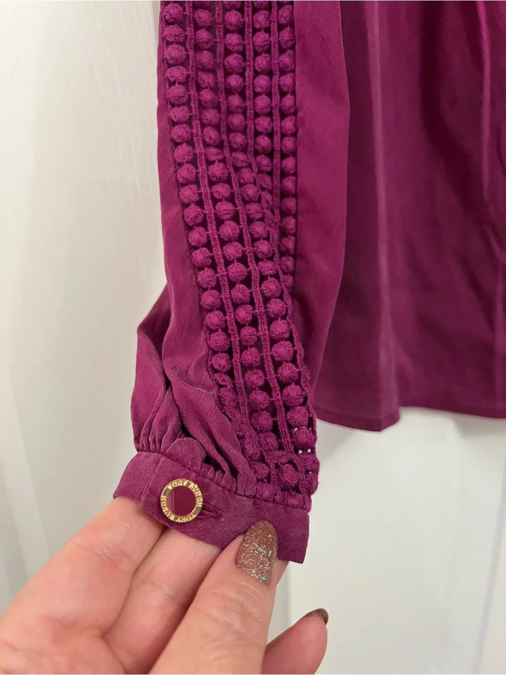 Tory Burch Lillian Long-Sleeve Silk Blend Blouse